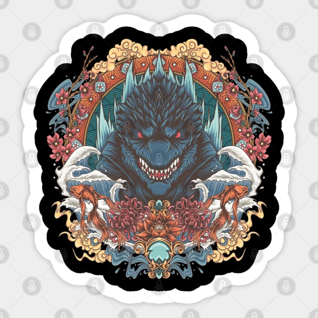 godzilla Sticker by opoyostudio